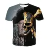 2020 nuevo T-shirt de cuello redondo con estampado digital 3D de la película de piratas Galle europeo y americano Amazon ebay comercio exterior