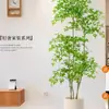 2026 Planta Verde Artificial Nandina Planta em Vaso Alto Padrão Luxo Leve Decorativa para Chão de Sala de Estar Flor Árvore Artificial Grande