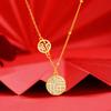 S925 prata esterlina nacional diamante sorte pingente menina colar luz luxo nicho design de alta qualidade clavícula corrente jóias
