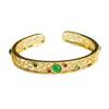 Pulseira de Calcedônia Verde Gelo Aiyu Ágata Natural Bracelete Aberto Joias Vintage Atacado Dropshipping S4090511