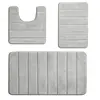 Juego de tres piezas de chenilla de color liso para baño y WC, alfombrilla de suelo antideslizante y absorbente de agua, felpudo para el hogar para la puerta del baño