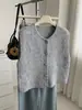 Chaleco de Punto con Cuello Redondo y Botones Mezcla de Lana para Mujer Suave y Amigable con la Piel Cálido para Otoño/Invierno Chaleco Suéter sin Mangas para Superponer