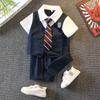 Traje de Verano para Bebé para Niñas, Nuevo Estilo, Conjunto de Dos Piezas Estilo Preppy, Ropa de Verano para Niño, Fino, Ropa Infantil a la Moda, Ropa para Jardín de Niños