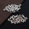 Diadema de Novia Accesorios Europeos y Americanos para Vestidos de Boda Estilo Fiesta de Banquete Peine para el Cabello Peine para el Cabello Hecho a Mano con Pedrería y Perlas
