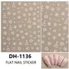 Novos Adesivos de Unha 3D Flat Ins Populares para Comércio Exterior Transfronteiriço, Acessórios de Adesivos de Flocos de Neve de Natal DH1136