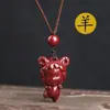 Colgantes del Zodiaco de Cinabrio 12 para Mujeres y Hombres, Modelos de Pareja, Collares del Año del Dragón, Colgantes de Bajo Contenido para Bebés y Niños