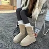 2026 Nuevos Zapatos de Algodón Engrosados de Suela Gruesa con Terciopelo Interior para Invierno Botas de Nieve Botas de Nieve con Piel Botas Cortas de Moda para Mujer que Aumentan la Altura
