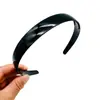 Sello Negro Simple para el Cabello de 1.8 cm con Dientes Aro de Plástico Brillante para el Cabello Panel de Luz Diadema Hebilla de Presión para el Cabello en la Cara Lavado Deportivo Hebilla para la Cabeza