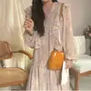 Enviado. Vestido largo de manga larga, de alta gama, holgado, elegante, que ciñe la cintura, adelgazante, para mujer, vestido largo retro francés 25077