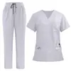 Uniformes de Enfermagem Tamanho Europeu e Americano, Roupas de Lavar, Roupas de Trabalho para Esteticista, Odontologia e Saúde Bucal, Conjuntos de Manga Curta