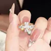 Anillo Popular Estilo Francés Vintage Huevo de Paloma Deslumbrante de Xiaohongshu, Anillo de Moda de Lujo Ligero con Forma de Cruz Incrustado de Diamantes