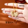 Novo Estilo Chinês Vietnamita Ouro de Areia Colar Borboleta com Diamante Vazado Retrô Acessórios Exquisitos Duradouros Atacado