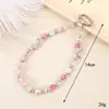 Pendente de Celular de Cristal com Contas de Luxo Leve de Alta Qualidade, Pingente de Bolsa com Corrente Dupla de Borboleta, Pingente de Chaveiro de Pulso