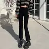 Jeans pantalona petite de oito a nove pontos para mulheres, estilo coreano, novo design moderno de cintura alta