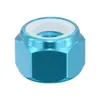Liga de Alumínio Nylon Porca Anti-afrouxamento Anodizado Azul Céu Sextavado Externo Tampa de Parafuso de Travamento m2m3m4m5m6m8