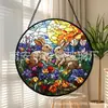 Pendant de Vidro Colorido Duplo Coelho Brincando Transfronteiriço Ornamento de Vidro para Pendurar em Casa Decoração de Janela Apanhador de Sol para Jardim