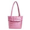 Bolso de mano acolchado de algodón para mujer 2023, gran capacidad, hilo de coser, color sólido, estilo coreano, bolso de hombro estilo Mori para mujer