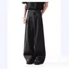 Pantalones Curvos de Corte Holgado de Marca de Moda para Hombre, Pantalones de Vestir de Pierna Ancha, Drapé de Estilo Americano para Primavera, Pantalones Largos Plisados Versátiles y Frescos de High Street