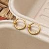Moda Europea y Americana Simple Sentido de Alta Gama Aretes de Anillo 2024 Diseño Nicho Elegantes Aretes de Aro Pieza Francesa Anillo Hebilla para la Oreja para Mujeres