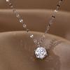 Colar pingente diamante solitário simples estilo japonês e coreano para mulheres primavera e verão corrente clavícula design de nicho temperamento suave joias atacado
