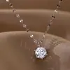 Joyería Simple Japonesa y Coreana, Elegante Collar con Colgante de Diamante Individual, Cadena para Clavícula de Mujer, Nuevo Estilo 2026, Simple y Elegante de Instagram