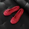 Zapatos Bean Bean para Mujer Zapatos Inestables Lazo Boca Baja Suela Blanda Piel Suave Zapatos Individuales para Mujer 2026 Nuevos Zapatos Planos de Ballet Huevo Enrollado