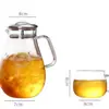 Tapa para Tetera de Agua Fría de Acero Inoxidable 304 con Malla de Filtro de Titanio, Tetera para Té de Flores, Taza de Té Kung Fu, Juego de Té, Separación de Agua y Té con Tapa (Sin Copa)