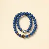 Pulsera de Cuentas Aromáticas Medicina China 0.8 Piedra Medicinal Azul + Ojo de Tigre + Pulsera Azul Marino Antigua Transmisión en Vivo Mayorista