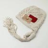 Otoño e invierno Nuevo gorro Lei Feng tejido para mujer, cálido, con protección para las orejas, lindo, con puntera, hecho a mano, tejido, con borla, de lana