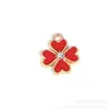 30 Colgantes de Aleación de Zinc Transfronterizos, Flores Rojas con Goteo de Aceite, Frutas, Corazones, Nubes, Copas de Vino, Accesorios de Joyería, para Manualidades