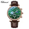 Reloj para Hombre CHENXI Noche Estrellada Van Gogh Esfera Multifunción Temporizador Marcadores Incrustados con Pedrería Reloj de Cuarzo de Lujo Ligero para Hombre