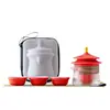 Ciudad Prohibida Olla Única Tres Tazas Set de Té de Viaje Camping al Aire Libre Taza de Té Rápida Portátil Tetera de Cerámica Gruesa con Logo