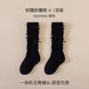 Calcetines Infantiles Lisos con Moño Color Sólido Nuevos Otoño/Invierno 2025 Calcetines Holgados Color Sólido para Niñas Calcetines hasta la Pantorrilla Calcetines de Moda