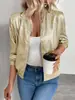 Transfronterizo europeo y americano 2025 primavera y otoño nuevo estilo color liso patchwork fino moda abrigo corte ajustado y adelgazante chaqueta casual top