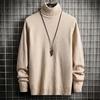 Suéter de terciopelo de visón para hombre, cuello alto, estilo coreano, suéter de color degradado a la moda, camisa base, chaqueta de punto gruesa para otoño e invierno.