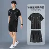Conjunto esportivo masculino, camiseta de manga curta para corrida de secagem rápida, camiseta, roupa de basquete, roupas de ginástica para badminton, shorts de treino, verão