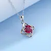 Colar de Trevo de Quatro Folhas com Rubi Cultivado em Prata S925 Zhou Hengfu Jewelry Leve Luxo Nicho Presente de Aniversário para Namorada