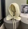 Chapéu Balaclava para Mulheres, Chapéu de Tricô Quente de Inverno com Cachecol Integrado, Chapéu Balaclava Transfronteiriço
