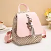 Mochila para Mujer 2024 Nueva Estudiante Lujo Ligero Versátil Contraste de Color Tendencia de Moda Coreana Casual Mini Mochila
