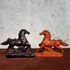 Ornamentos de Cavalo do Zodíaco em Ébano Entalhado Decoração de Madeira Maciça Cavalo para o Sucesso Decoração de Mesa para Casa Escritório Artesanato Presentes