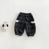 Conjunto de Dos Piezas para Bebés y Niños Pequeños: Sudadera con Capucha Estampado de Dibujos Animados Otoño Nuevo Dianxi para Niños y Pantalones Jogger de Cuadros Casuales