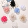 Super Hada Coreana Suave Borde Quemado Flores de Organza Gardenia Tocado DIY Cadena para el Cuello Broche Accesorios para el Cabello Trenzado Ropa
