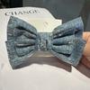 Nova Primavera Clip Lantejoulas Denim Bow Hairpin High Sense Niche Back Head Hairpin Moda Acessórios de Cabelo Elegantes