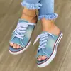 Novas Sandálias Planas de Lona Estilo Coreano para Mulheres e Sapatos Jeans de Verão 2026 para Comércio Exterior Transfronteiriço