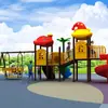Equipamento de Playground Infantil Grande Porte Transfronteiriço, Combinação de Escorregador de Plástico e Balanço para Parque Comunitário