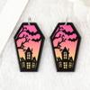 Venta caliente transfronteriza acrílico Halloween ataúd fantasma pendientes collar llavero bolsa colgante accesorios