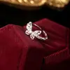 Anillo de Mariposa de Lava para Mujer Moda Nicho Diseño Sentido de Alta Gama Personalidad Temperamento Anillo Abierto Ajustable Joyería para Mano