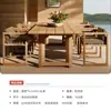 Juego de Mesa y Sillas de Teca para Exteriores, Mesa y Sillas de Balcón Abierto para Villa de Diseño, Muebles de Madera Anticorrosión para Jardín Exterior