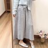 Otoño e Invierno 2025 Nuevo Estilo Coreano Ins Casual Engrosado Ropa de Trabajo Aspecto Adelgazante Cintura Alta Longitud Media Falda de Punto para Mujer