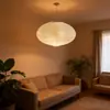 Noguchi Isamu 26A Estilo Japonês Wabi-Sabi Abajur Redondo Plano Restaurante Quarto Estudo Luminária Pendente de Papel Luminária Pendente de Fio Emaranhado para Uso em Pousada